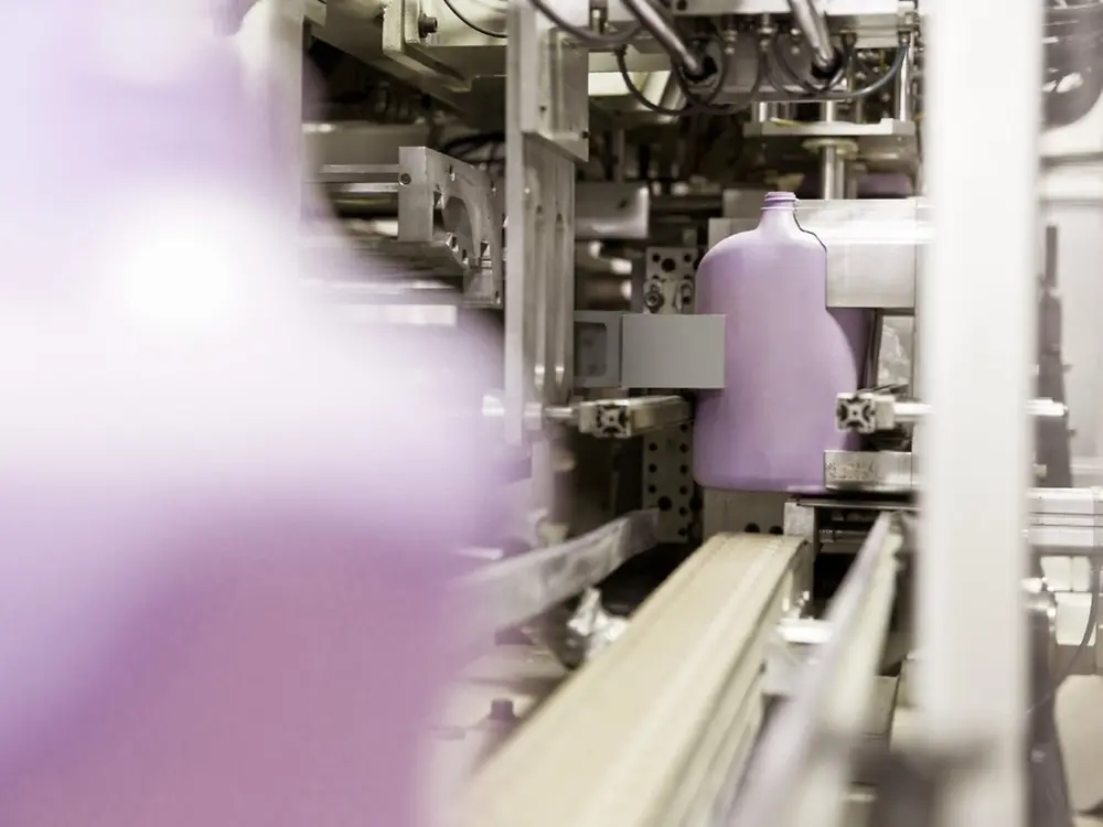 Detergents bottles in the production. 